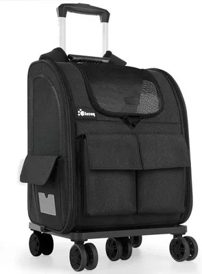 Produktbild von 2-in-1 Hundezwinger mit Rollen für große Katzen - transportierbare Hundezwinger mit abnehmbarer und faltsamer Seitenwand - leichte Hunde und Haustierwagen (schwarz XL)