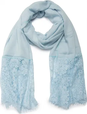 Produktbild von styleBREAKER Damen Schal mit floraler Spitze, Blumen Muster und Fransen, lange Stola, leichtes Tuch 01016112