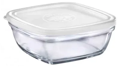 Image de Boîte de conservation carré en verre DURALEX – Blanc 20 X 20cm