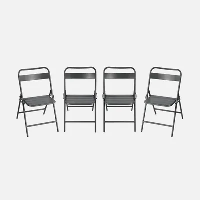 Immagine prodotto di Set 4 sedie da giardino bistrot pieghevoli in acciaio, Antracite