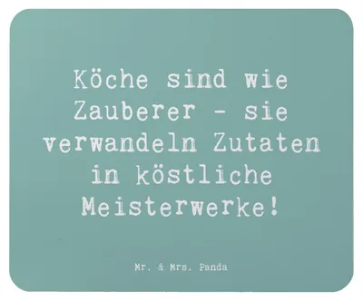 Produktbild von Mr. & Mrs. Panda Mauspad Spruch Koch Zauber - Meeresbrise - Geschenk, pc, Berufe, Beruf, computer, Künstler, Mouse Pad, Freude, verzaubern Zutaten, Berufspassion