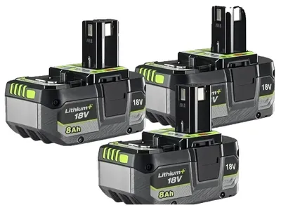 Obrázek produktu pro Lithium-iontová baterie, kapacita 8000 mAh, kompatibilní s nářadím 18 V, 3 kusy baterií s kapacitou 8,0 Ah
