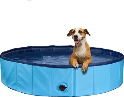 Produktbild von JUNG Planschbecken Hundepool 160x30 cm, stabile Konstruktion, mit Ablassventil, Faltbar, (Faltbar Familienpool Kinderpool Schwimmpool Kinder, Garten