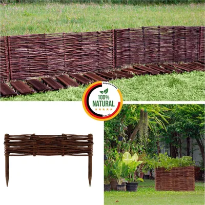 Obrázek produktu pro Floranica 1 kus proutěný lem záhonu 10 cm x 40 cm proutěný lem trávníku proutěný lem záhonu proutěný lem trávníku plot záhonu proutěný plot