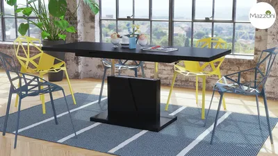Produktbild von Design Couchtisch Grand Noir ausziehbar höhenverstellbar Tisch 120-180 cm Esstisch