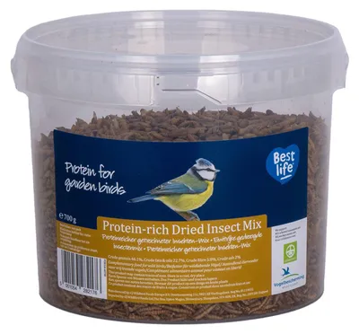 Produktbild von CJ Wildlife Getrocknete Insekten für Vögel 700g - Mischung Kalziumwürmer & Mehlwürmer - eiweißreich - Ganzjahresfutter für Wildvögel