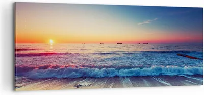 Produktbild von Bild auf Leinwand - Leinwandbild - Meer Strand Welle - 120x50cm - Wand Bild - Wanddeko - Wandbilder - Leinwanddruck - Bilder - Kunstdruck - Wanddekoration - Leinwand bilder - Wandkunst - AB120x50-3613