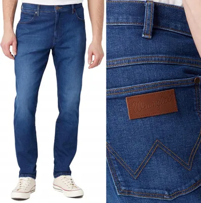Obrázok produktu pre WRANGLER, pánske džínsy, rovný strih, model RIVER, veľkosť W32 L30, modrá farba, materiál: denim, typ: voľné džínsy