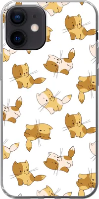 Produktbild von MuchoWow® Handyhülle Schutzhülle Hülle für Telefoonhoesje iPhone 12 Muster - Katze - Kätzchen - Jungen - Mädchen - Kinder - Kind Silikon Softcase Handy Hülle - Schutzhülle