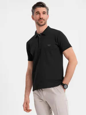 Obrázok produktu pre Ombre Clothing Pánske tričko s golierom Sonia čierna L