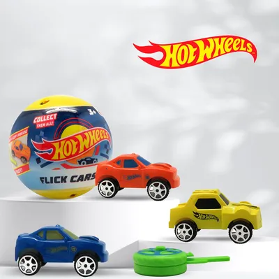 Produktbild von 1 x Hot Wheels Flick Cars Überraschungs-Blind-Kapsel 50mm, mit Schießschlüssel