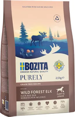 Produktbild von Bozita - Trockenfutter Hund - Purely Puppy & Junior mit Elch getreidefrei 1 VE (3 x 2,5 kg)