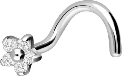 Produktbild von Nasenpiercing, Nasenstecker Chirurgenstahl Nasenstecker Spirale KRISTALLBLUME