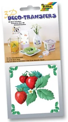 Produktbild von Folia 3D Deco Transfers Sticker, 10x10cm Motiv Erdbeere