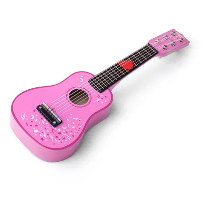Obrázok produktu pre Drevená gitara Hviezda ružová