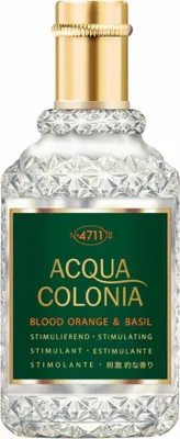 A clear, well-lit studio shot of a bottle of 4711 Acqua Colonia Blood Orange & Basil Eau de Cologne.