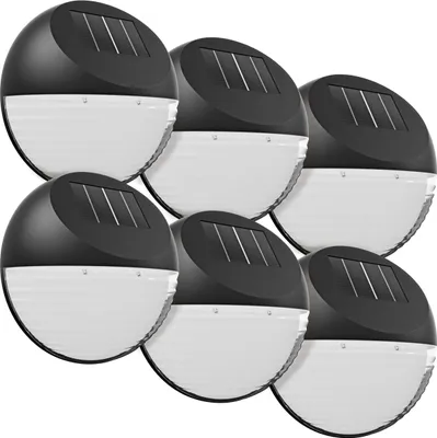 Produktbild von DEUBA® Solarlampe für Außen 6er Set LED Wetterfest IP65 Dämmerungssensor Solar Hängend Schwarz Garten Wand Balkon Leuchte Deko ohne Bewegungsmelder