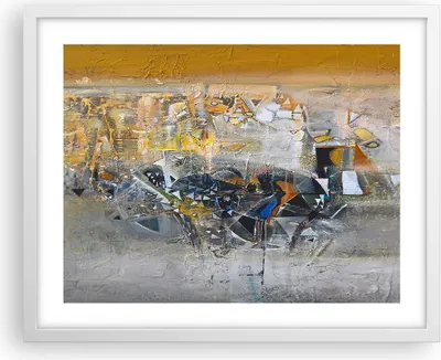 Produktbild von Gerahmtes Poster - Weißer Rahmen - Abstraktion modern - 50x40 cm - Wand Bild - Wanddeko - Wandbilder - Kunstposter - Wandposter - Bilderrahmen - Bilder - Kunstdruck - Wandbild - P2WAA50x40-4001