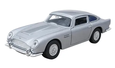 Produktbild von ASTON MARTIN DB5 1964 Modellauto 12cm aus Metall mit Rückzugmotor Modell Auto Spielzeugauto Spielzeug 02 (Silber-Metallic)