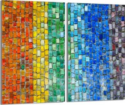 Image de Plaques de recouvrement pour cuisinière 2 pièces 30x52 Couverture de plaque vitrocéramique verre, pierres multicolores