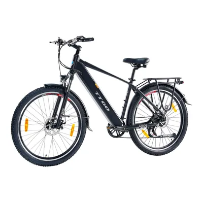 Obrázok produktu pre TTGO M300 27,5" elektrobicykel, batéria 36 V/20 Ah, dojazd až 120 km, rám z hliníkovej zliatiny, motor 250 W, Shimano 7-rýchlostná prevodovka, pohodlie v meste aj v teréne, čierna farba