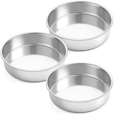 Image de Moule rond en acier inoxydable, diamètre 20 cm, lot de 3