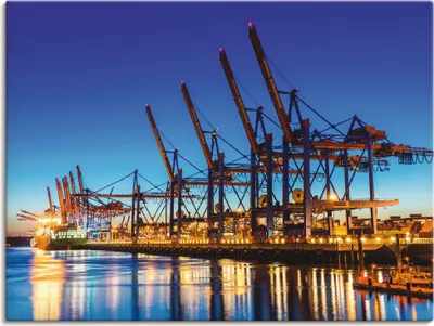 Produktbild von ARTland Leinwandbild Hamburg Containerhafen Größe: 60x45 cm