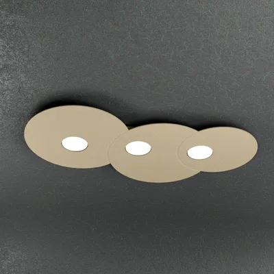 Zdjęcie produktu dla Okrągła lampa sufitowa Toplight Cloud 3-punktowa z oprawką GX53, struktura w kolorze piaskowym, nowoczesny design 67x36x3 cm