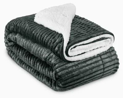 Image de Couverture Beautissu Sherpa Couverture douillette Effet pailleté XXL Noir Elisa, 220 x 240 cm