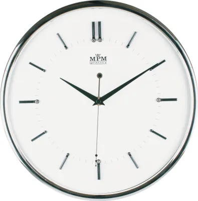 Produktbild von MPM-Quality Wanduhr rund 310 mm Kunststoff Weiß/Silber