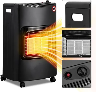 Zdjęcie produktu dla Bettizia ogrzewacz gazowy 4200W ogrzewacz gazowy 3 poziomy grzania w zestawie wąż gazowy 50cm regulator ciśnienia gazu ceramiczne płyty grzewcze kempingowy ogrzewacz gazowy mobilny