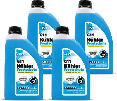 Produktbild von Gamix Hochwertige Autochemikalien | Kühlerfrostschutz G11 | Kühlflüssigkeit 3 Jahre bis -35°C | Gebrauchsfertig Kühlmittel Auto | 4 x 1L
