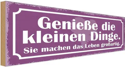 Produktbild von vianmo Holzschild 10x27 cm genieße die kleinen Dinge sie Dekoration