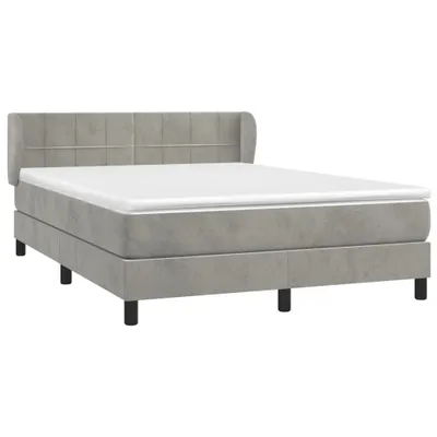 Produktbild von vidaXL Boxspringbett mit Matratze Hellgrau 140x200 cm Samt