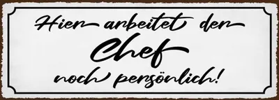 Produktbild von vianmo Holzschild 10x27 cm hier arbeitet der Chef noch Beruf Arbeit
