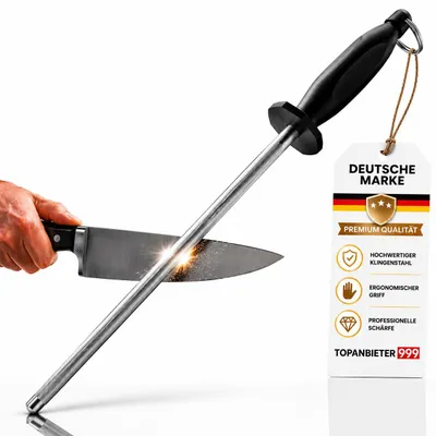 Produktbild von Messerschärfer Profi Wetzstahl 39 cm, XXL Schärffläche 26 cm, Messerschleifer rostfrei, Profi-Schärfer Kochmesser, Küchenmesser Schärfstab