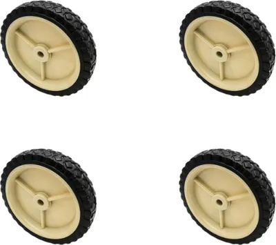 Produktbild von BKshop | Schwerlastrollen 4 x 200 mm, Lenkrollen, Räder für Rasenmäher, Tragfähigkeit 200kg, Transportroller, Bockrollen, Möbelrollen