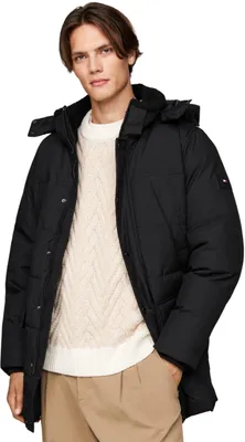 Produktbild von Tommy Hilfiger Herren Daunenmantel Rockie Utility Parka mit Knopfleiste, Schwarz