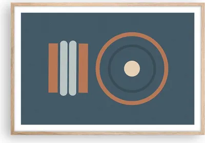 Produktbild von Gerahmtes Poster - Rahmen in heller Eiche - Abstrakt modern Muster - 91,5x61 cm - Wand Bild - Wanddeko - Wandbilder - Kunstposter - Wandposter - Bilderrahmen - Bilder - Kunstdruck - P2NAA91x61-4567