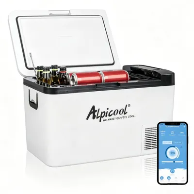 Image de Mini-réfrigérateur de 25 litres, fonctionnant en 12/24 V et 230 V, avec compresseur électrique, pour réfrigération/congélation