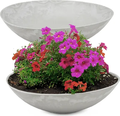 Produktbild von Pflanzschalen für außen Dekoschale rund 2er Set schwarz 45 cm