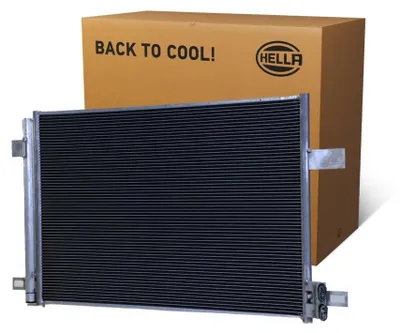 Immagine prodotto di Condensatore aria condizionata con essiccatore Tubi di raffreddamento paralleli HELLA per VW TRANSPORTER ed altri