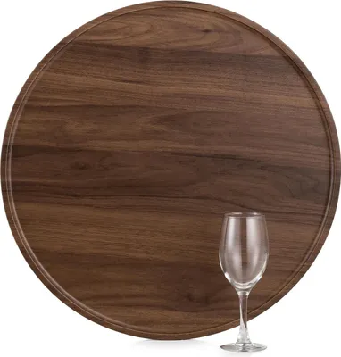 Image de Plateau rond avec motif de noix - aspect  1 pièce - bois