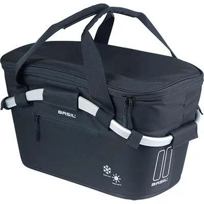 Zdjęcie produktu dla Koszyk rowerowy Basil Classic Carry All ISO z mocowaniem MIK 18 litrów 38 x 21 x 27 cm - czarny
