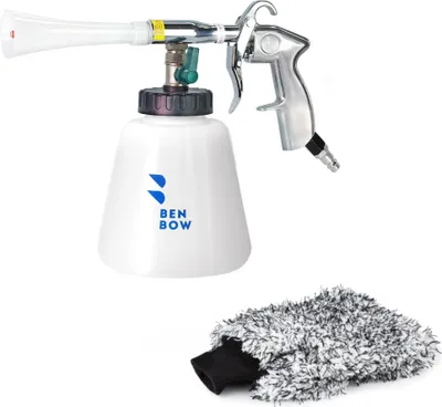 Produktbild von Benbow Set 2-tlg., Classic 002 Druckluft Reinigungspistole, Druck 6-9,2 Bar, Behälter 1L + Mikrofaserhandschuh Waschhandschuh