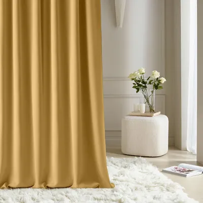 Produktbild von ROOM99 Vorhang mit Kräuselband Aura 140 x 280 cm Senf, 1 Stück
