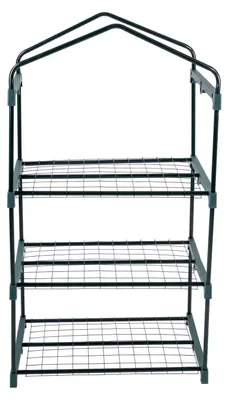 Image de Kinzo Mini-serre 69x49x125 cm - Serre en film plastique avec 3 étages - Transparent avec fermeture éclair - Vert