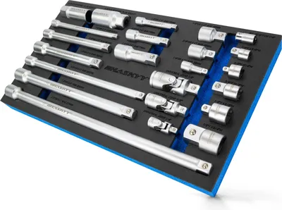 Produktbild von HASKYY 23 tlg Steckschlüssel Verlängerung Satz 1/4" 3/8" 1/2"