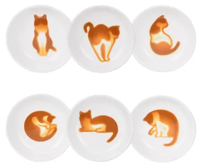Katzenschälchen aus Keramik, 6 Stück, stapelbar, spülmaschinenfest