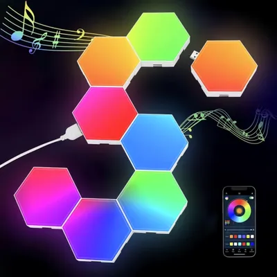 Immagine prodotto di ZELURXX RGB LED musica da parete Luce d'atmosfera USB Decorazione modulare con cambio di colore